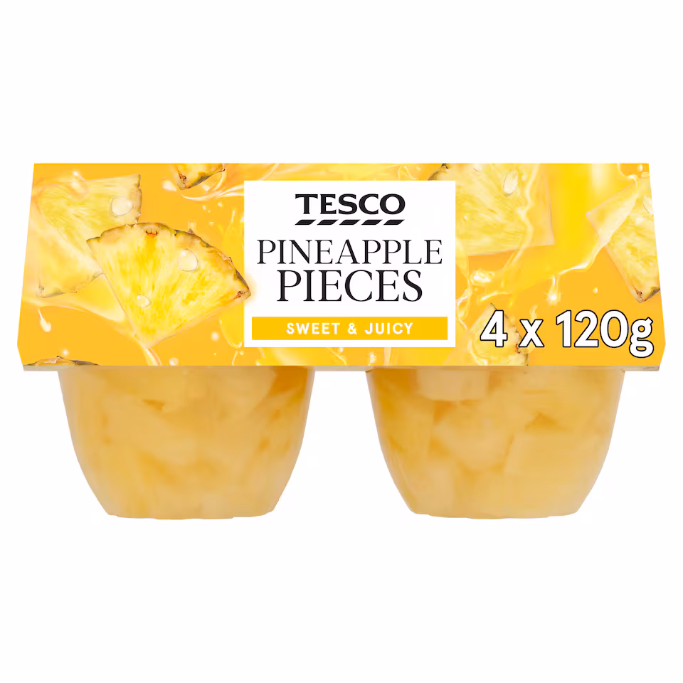 Tesco Pineapple Pieces 4x120g
