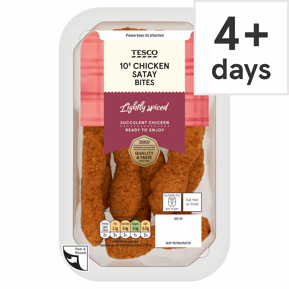 Tesco 10 Chicken Satay Bites 120G