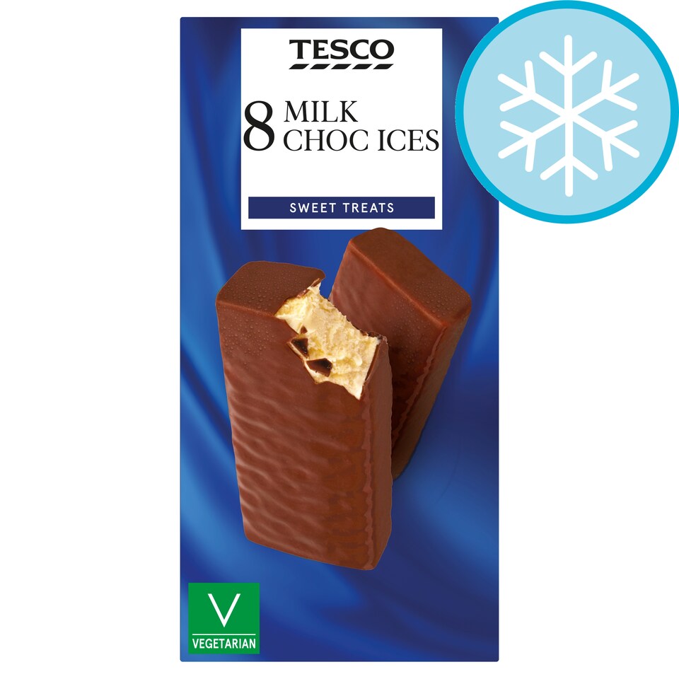 Tesco Milk Choc Ices 8x70ml