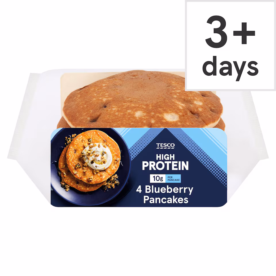 Tesco High Protein 4 Blueberry Protein Pancakes