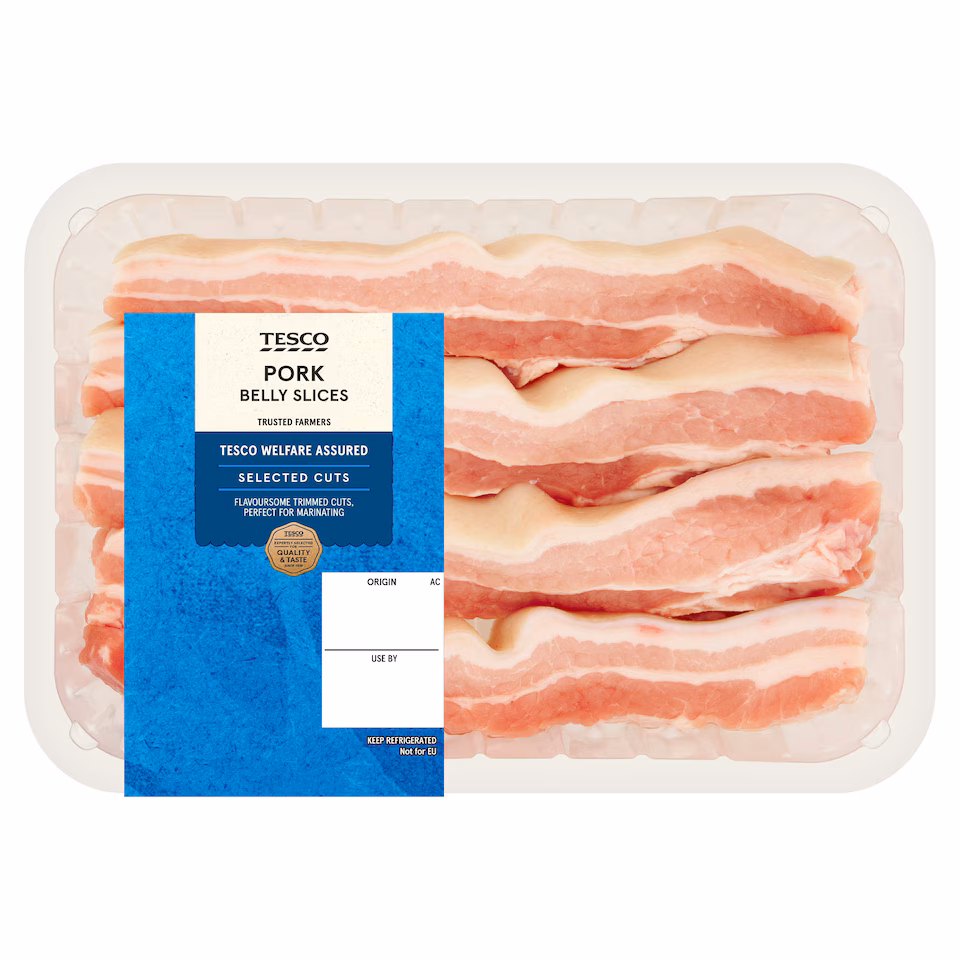 Tesco Pork Belly Slices 500g