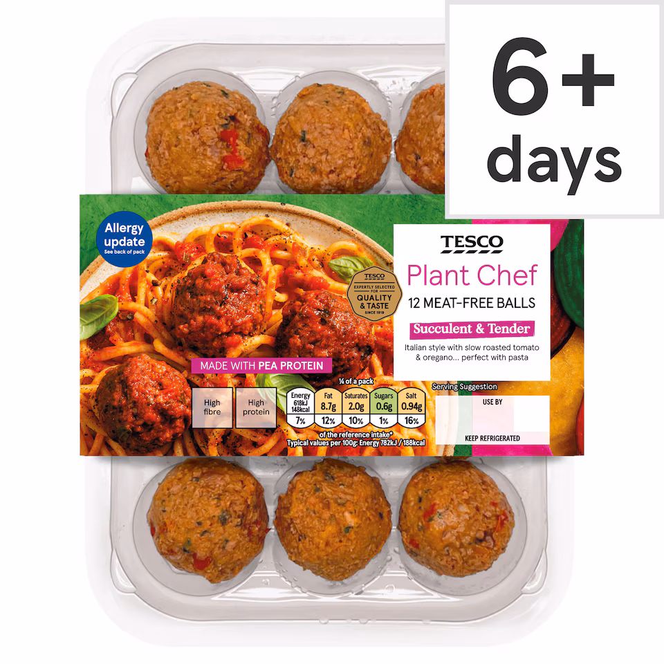 Tesco Plant Chef Meat-Free Balls 12 Pack 336g