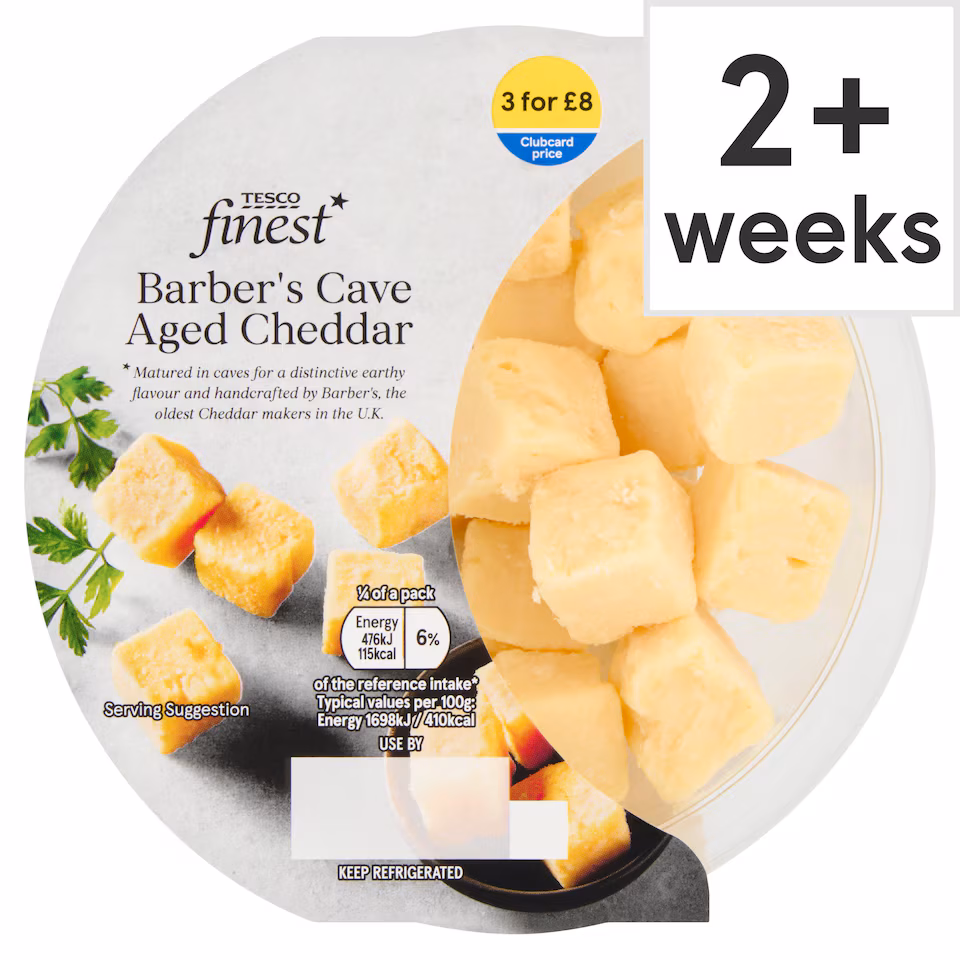 Tesco Finest Barbers Cave Aged Cheddar 110g
