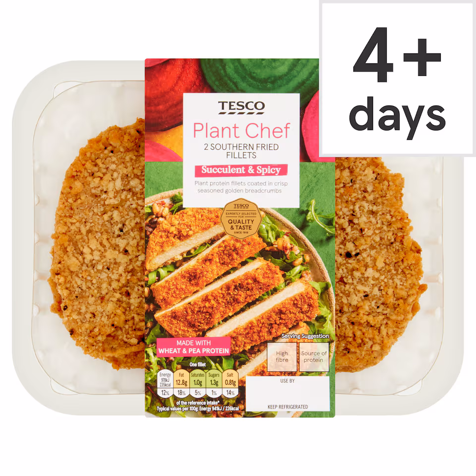 Tesco Plant Chef 2 Southern Fried Fillets 230G