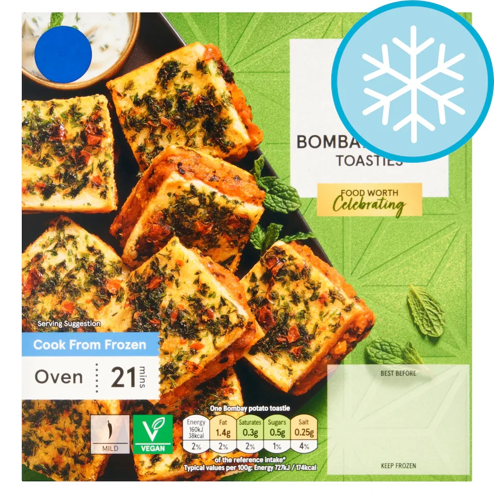 Tesco 8 Mini Bombay Potato Toasties 200g