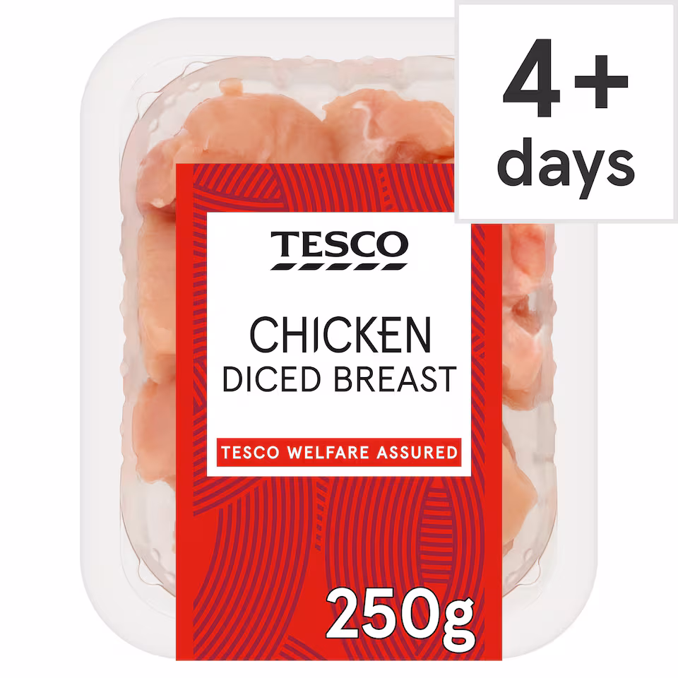 Tesco British Chicken Diced Breast 250g