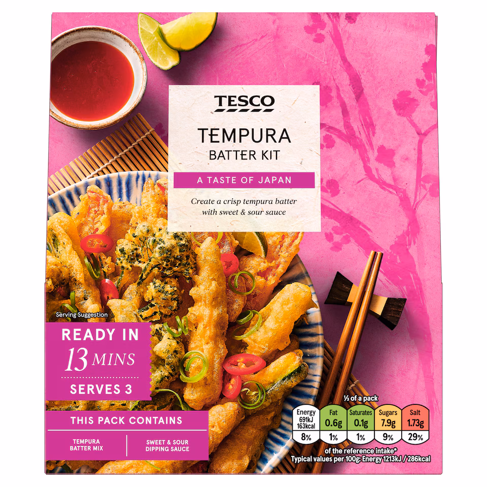 Tesco Tempura Vegetable Kit with Sweet & Sour Dipping Sauce 170g