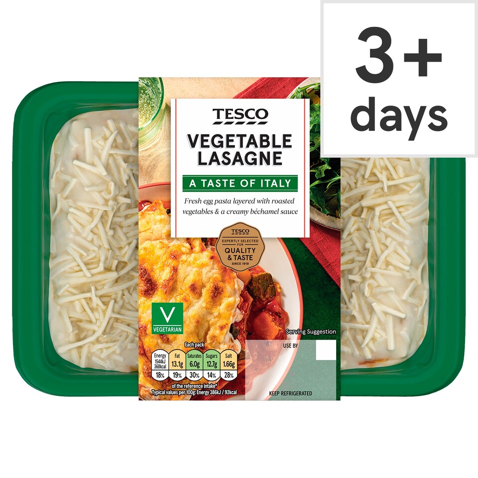 Tesco Vegetable Lasagne 400G
