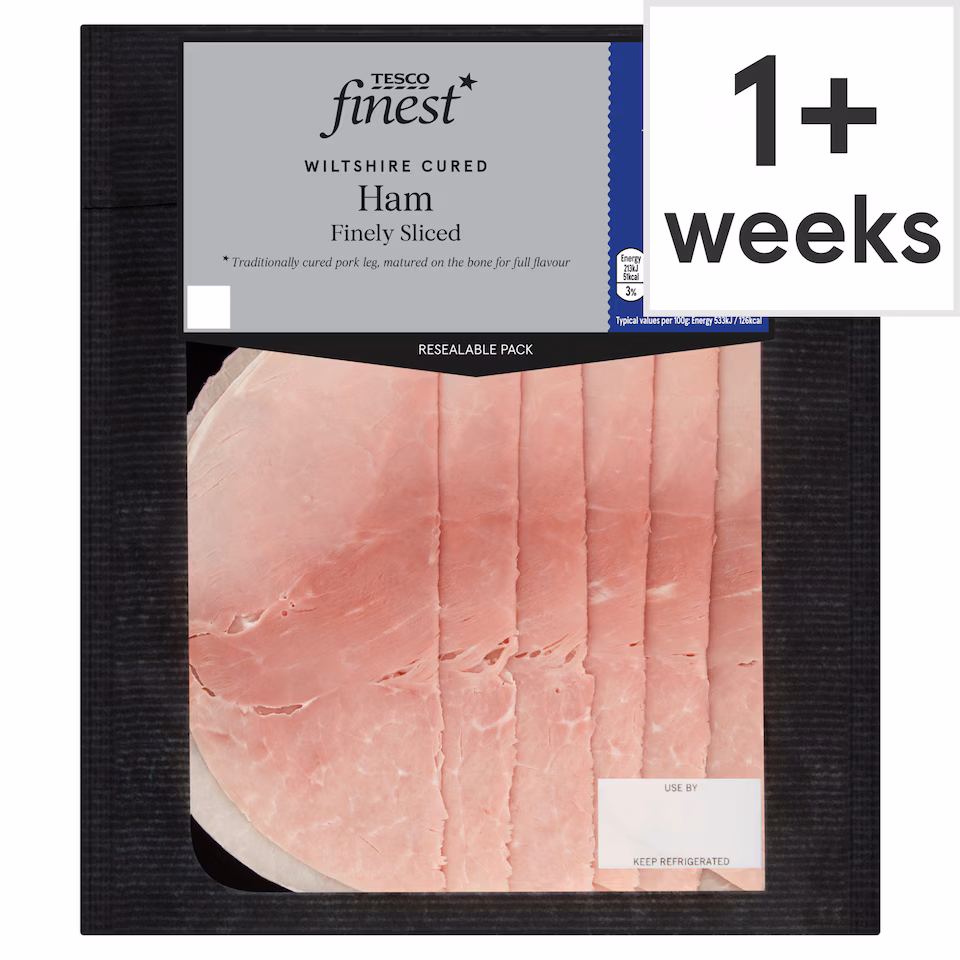 Tesco Finest Finely Sliced Wiltshire Cured Ham 120g