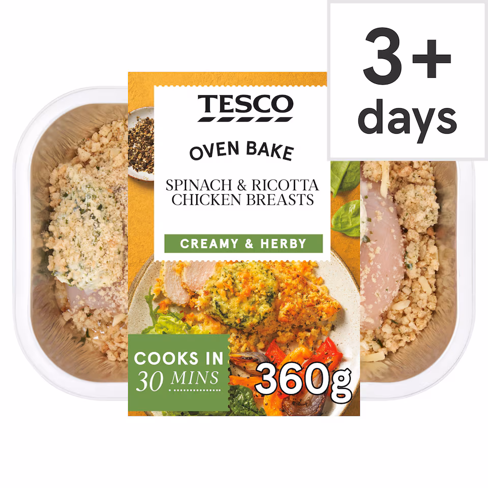 Tesco Spinach and Ricotta Chicken Breasts 360g