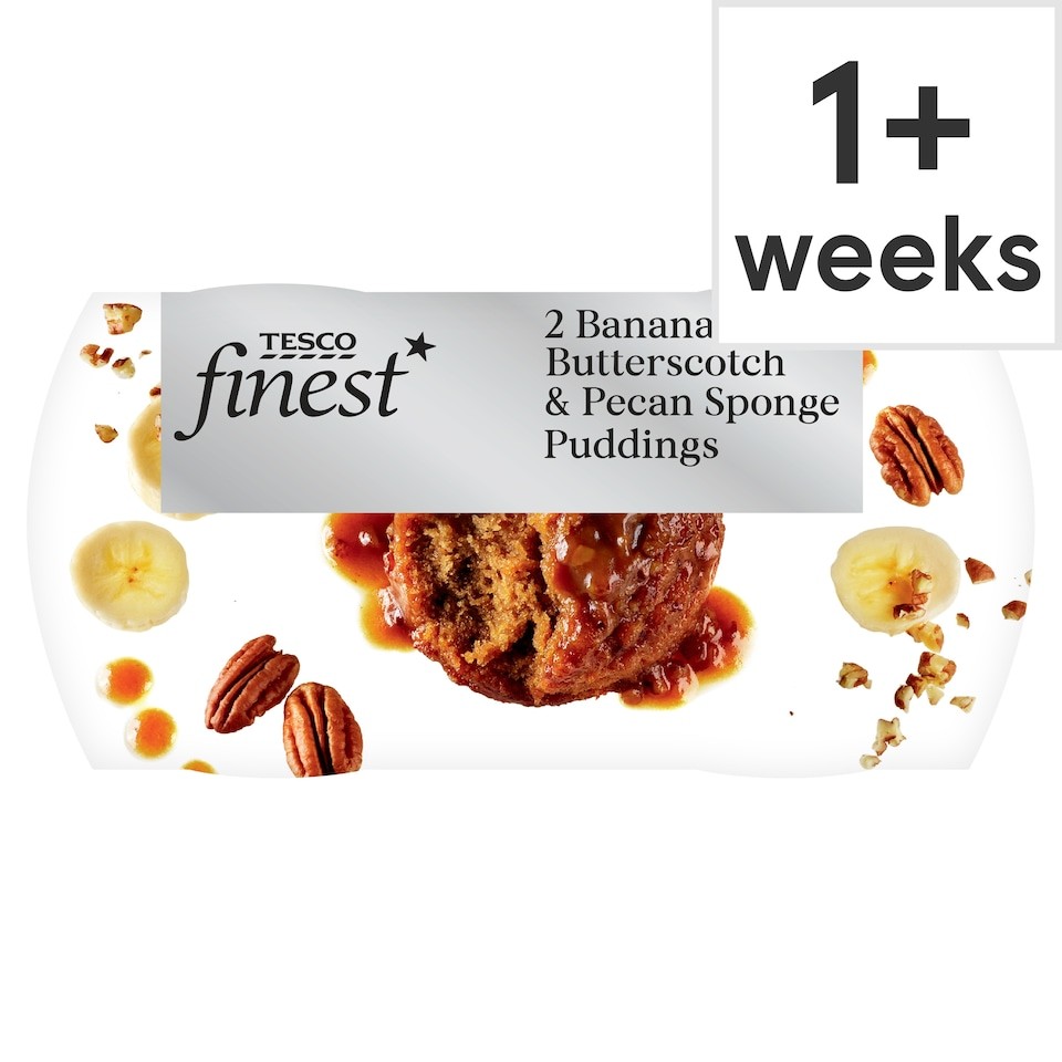 Tesco Finest Banana, Butterscotch & Pecan Sponge Puddings 260g