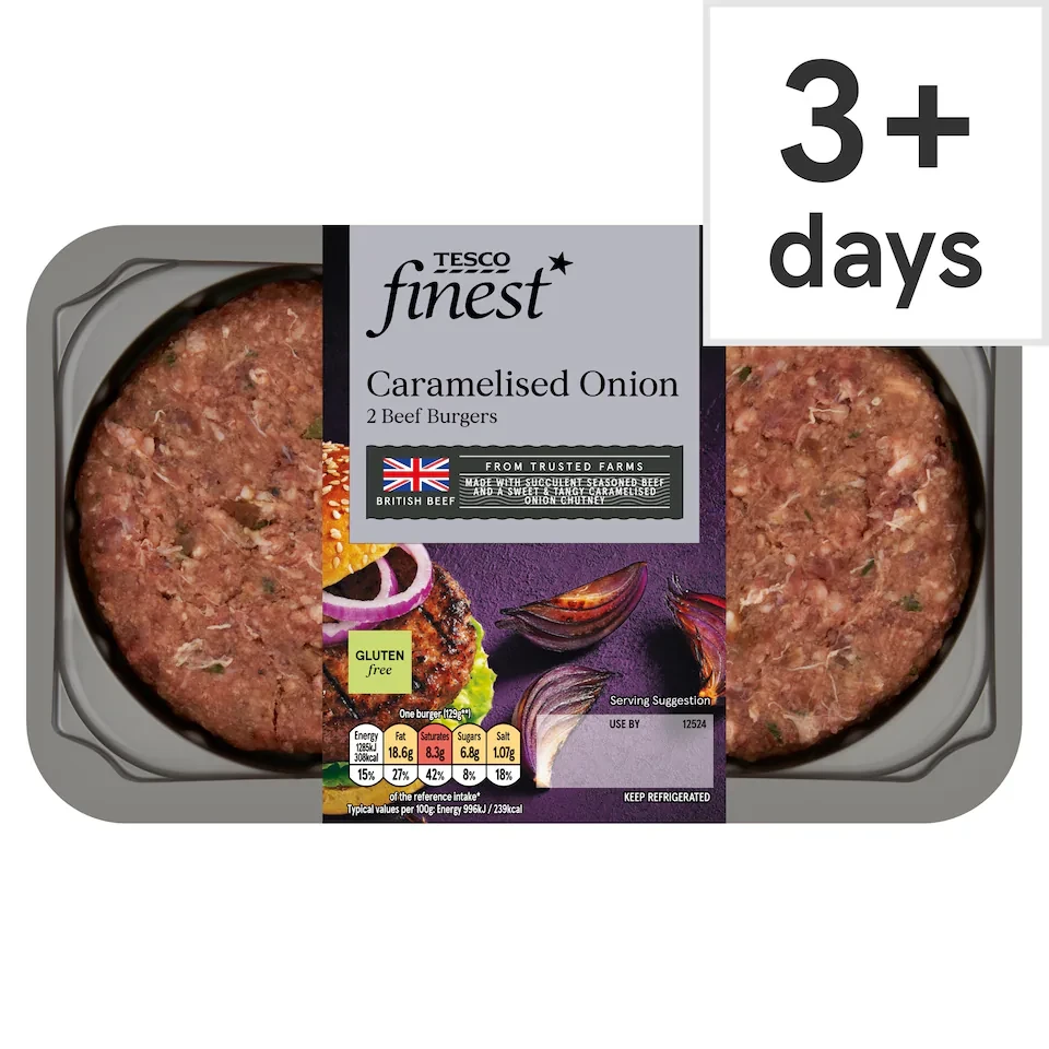 Tesco Finest 2 Caramelised Onion Burgers 340g