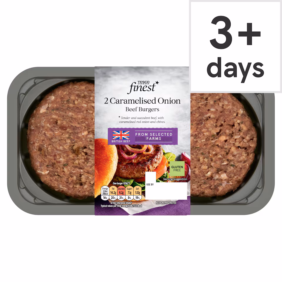 Tesco Finest 2 Caramelised Onion Burgers 340g