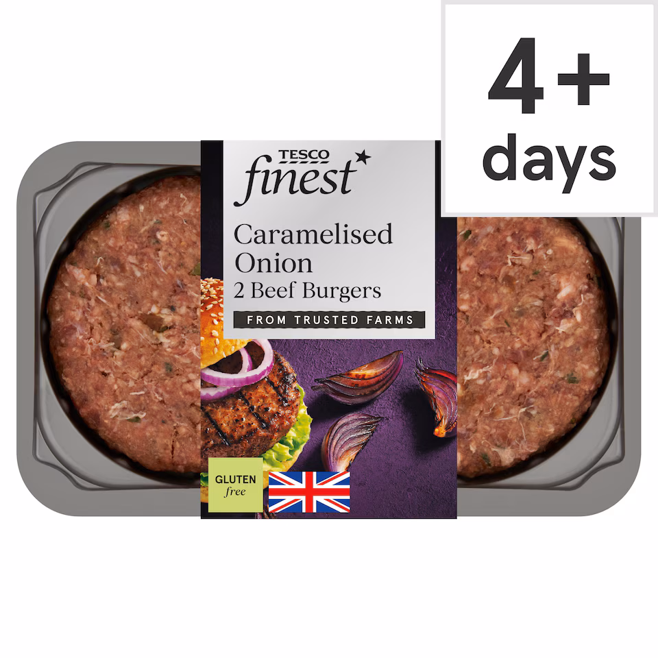 Tesco Finest 2 Caramelised Onion Burgers 340g