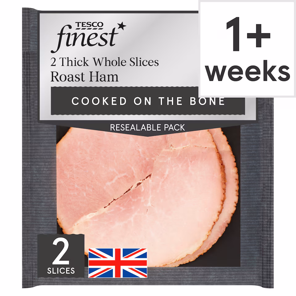Tesco Finest 2 Thick Whole Slices Roast Ham 120g