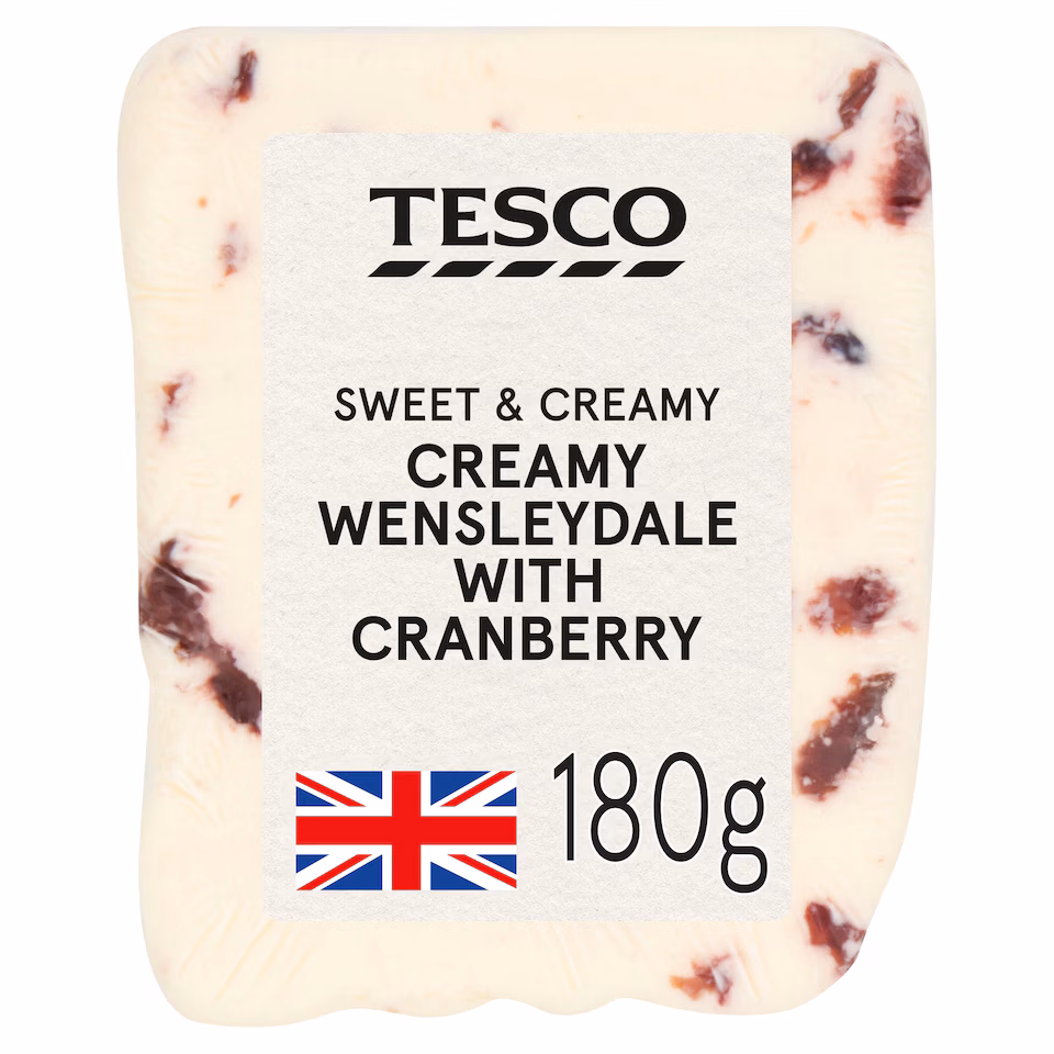 Tesco Creamy Wensleydale With Cranberry 180G