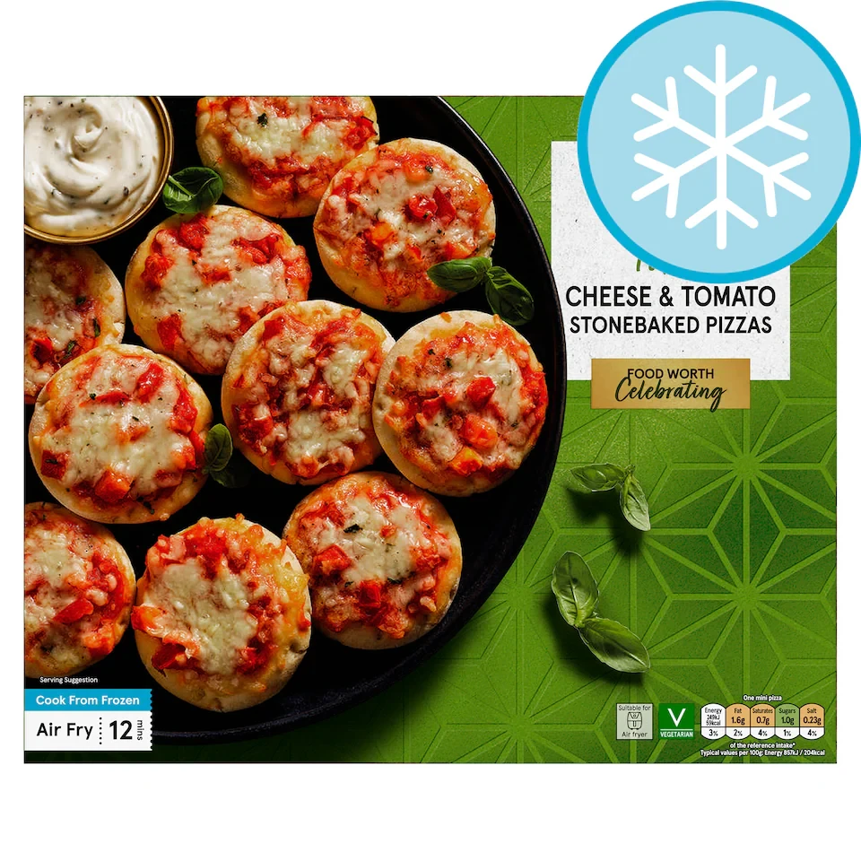 Tesco 12 Mini Cheese & Tomato Pizzas 360G