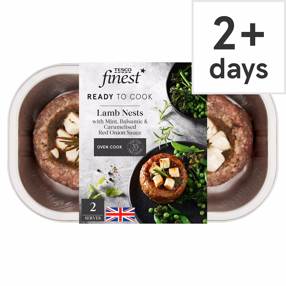 Tesco Finest Lamb Nests With Mint, Balsamic & Caramelised Red Onion Sauce 398g