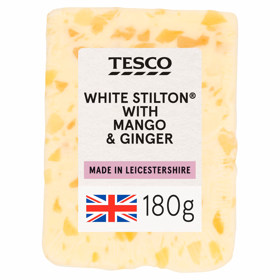 Tesco White Stilton With Mango & Ginger 180G