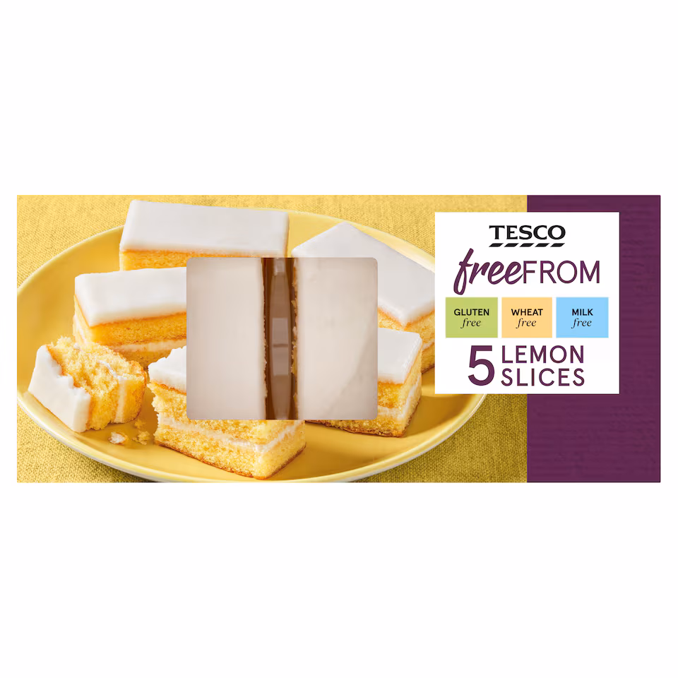 Tesco Free From Lemon Cake Slices 5 Pack