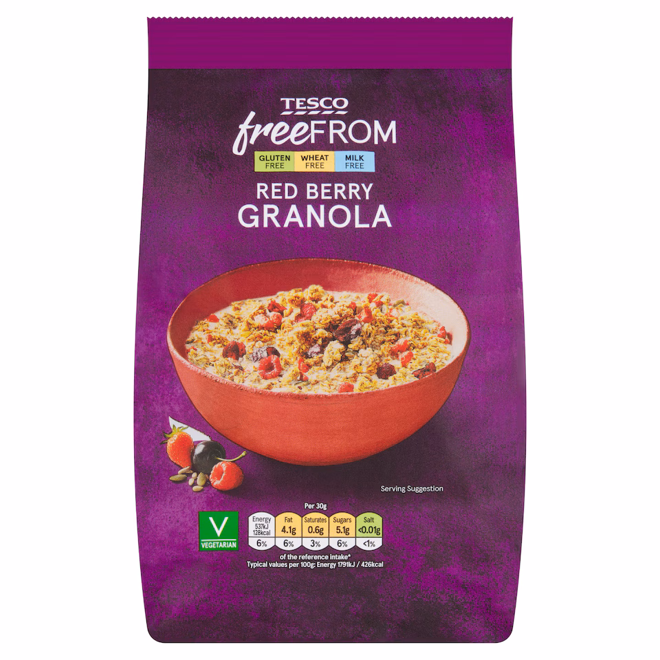 Tesco Free From Red Berry Granola 350g