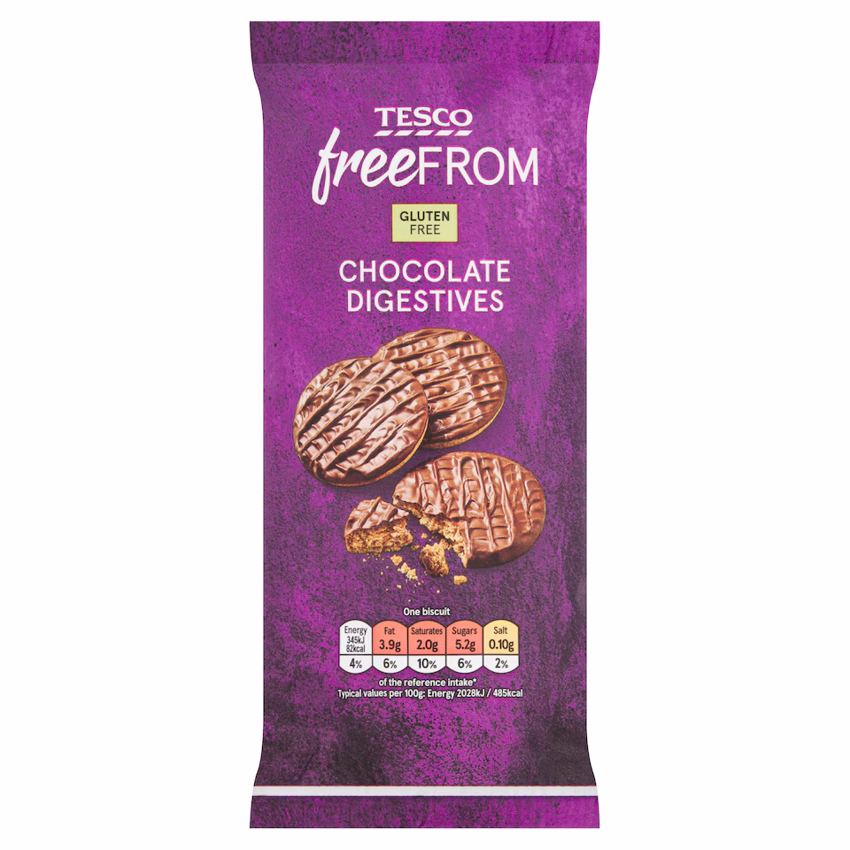 Tesco Free From Chocolate Digestives 166g