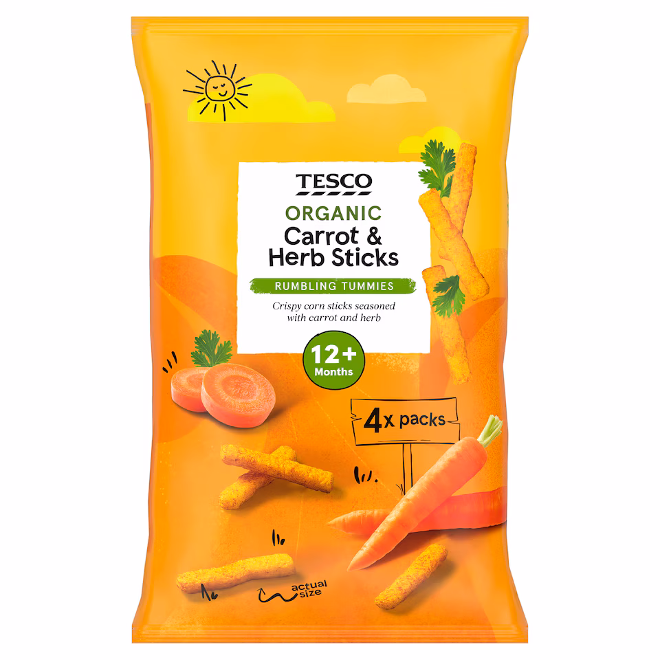 Tesco Organic Carrot & Herb Sticks 60g (4x15g)