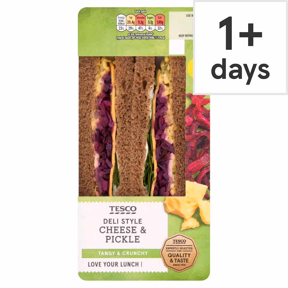 Tesco Deli Style Cheese & Pickle Sandwich