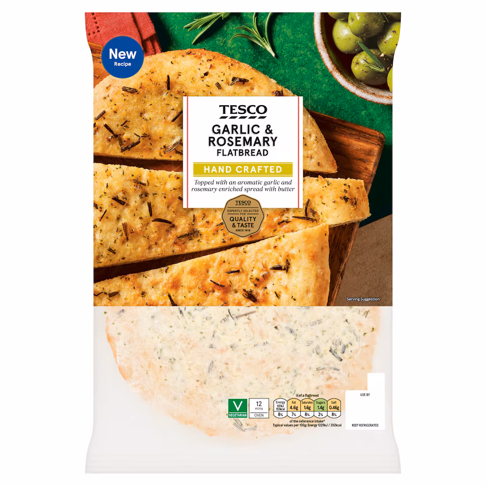Tesco Rosemary and Garlic Flatbread 232g