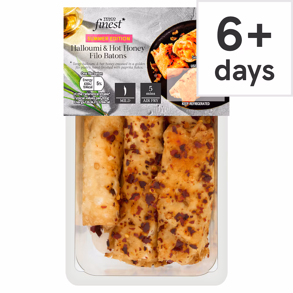 Tesco Finest Halloumi & Hot Honey Filo Batons 126G