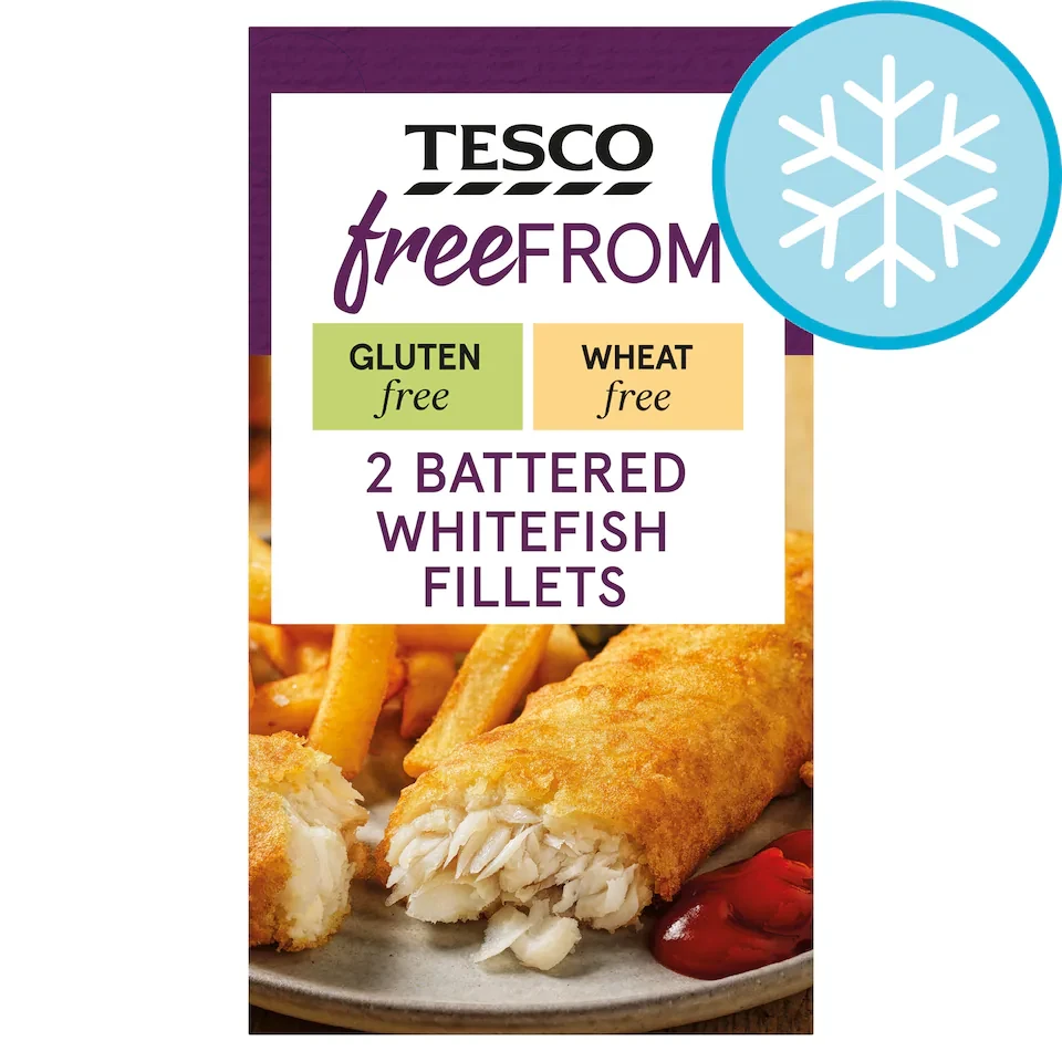 Tesco Free From 2 Battered Whitefish Fillets 270g