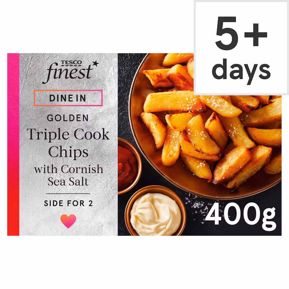 Tesco Finest Dine In Triple Cook Chips with Cornish Sea Salt 400g