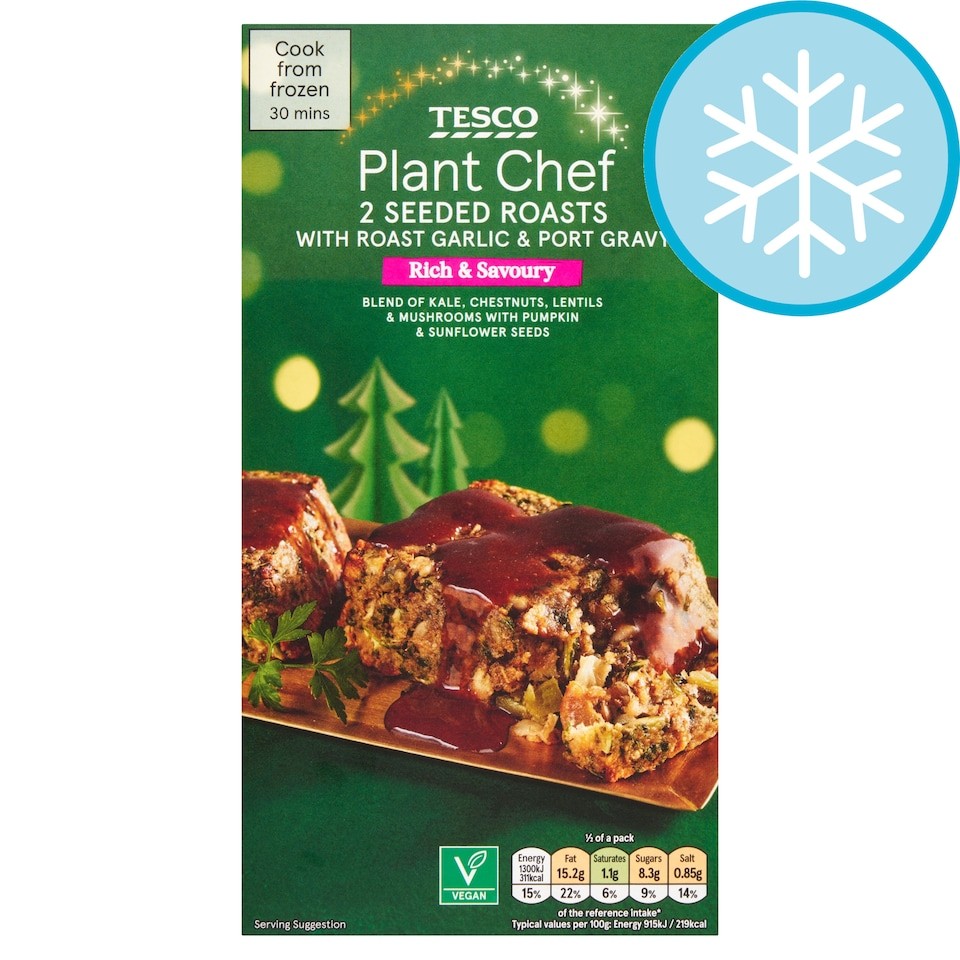 Tesco Plant Chef 2 Seasonal Seeded Roasts with Port Gravy 310g