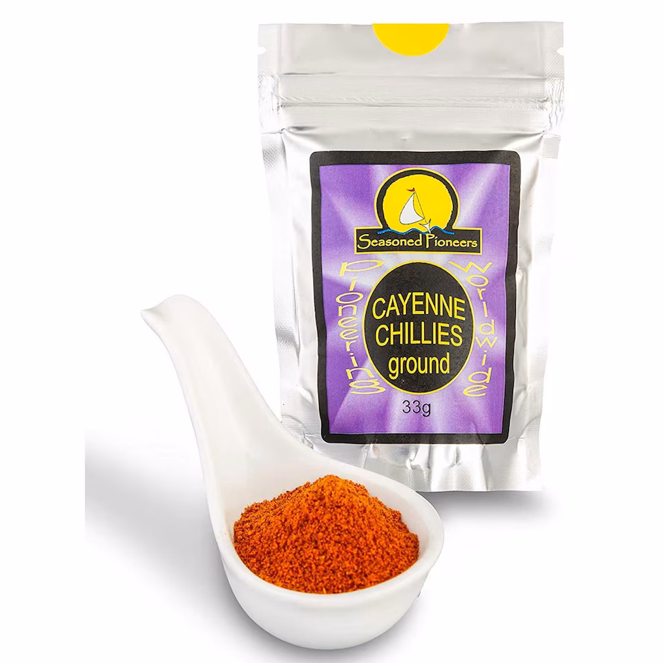 Seasoned Pioneers Ground Cayenne Chillies 33g