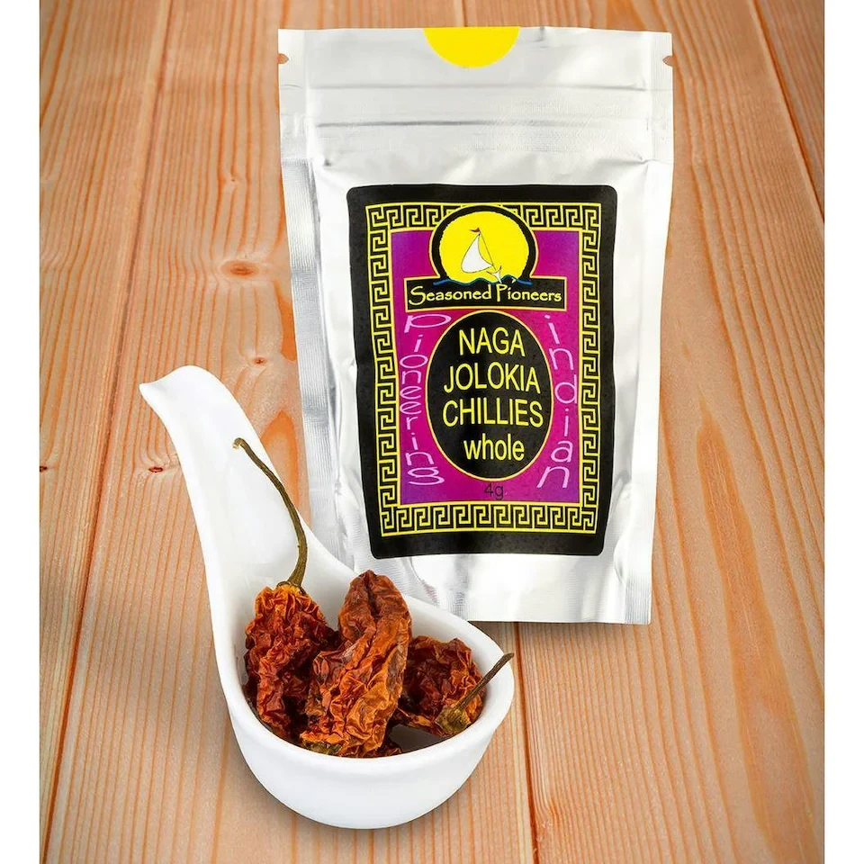 Seasoned Pioneers Whole Naga Jolokia Chillies 4g