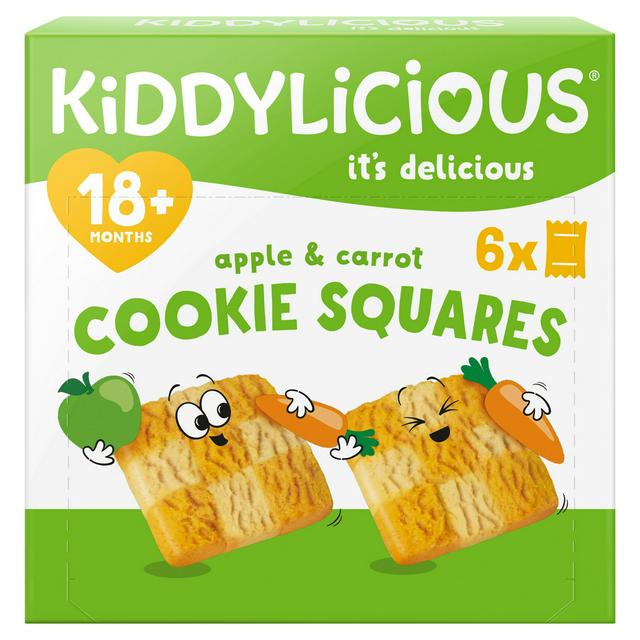 Kiddylicious Apple & Carrot Cookie Squares Baby Snacks 6x24g