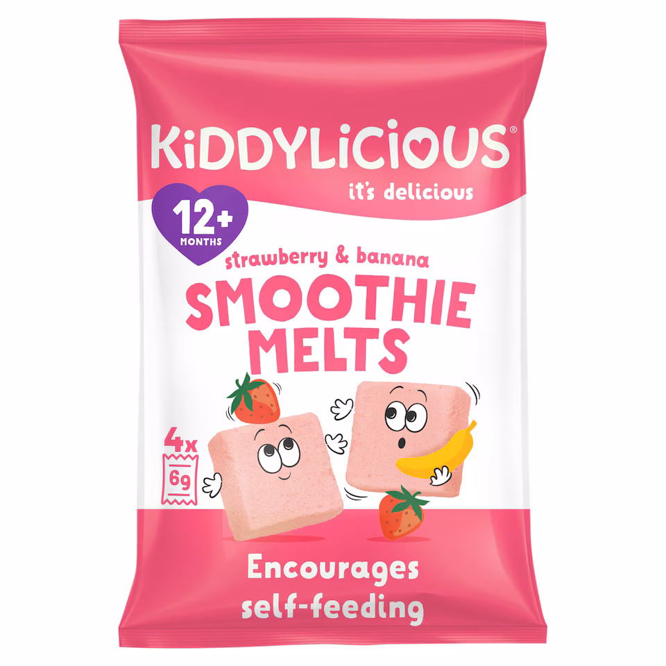 Kiddylicious Strawberry & Banana Melt 12M+4Pk 24G