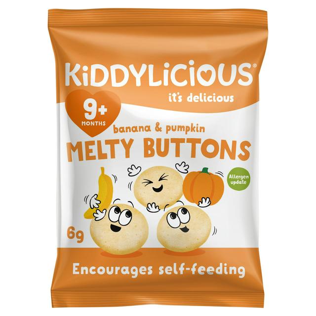 Kiddylicious Banana & Pumpkin Melty Buttons 9+ Months 6g