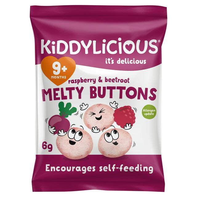 Kiddylicious Raspberry & Beetroot Melty Buttons 9+ Months 6g