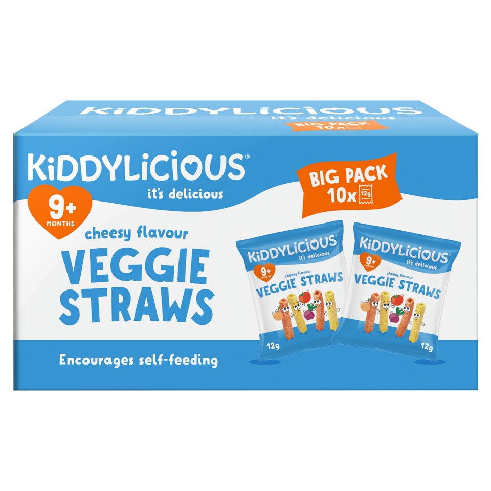 Kiddylicious Cheesy Veggie Straws 10 x 12g