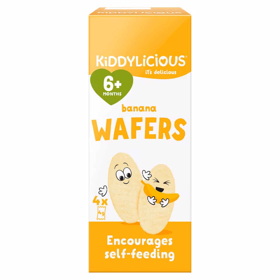 Kiddylicious Banana Wafers 6 Months 4Pack 16G