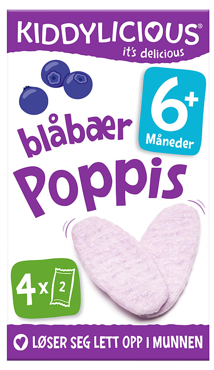 Poppis Blåbær 16g Kiddylicious