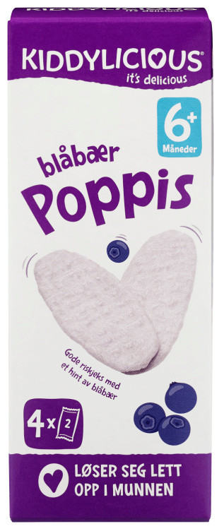 Poppis Blåbær 16g Kiddylicious