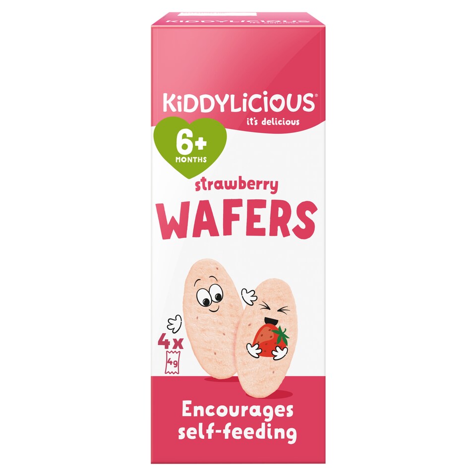 Kiddylicious Strawberry Wafers 4 x 4g