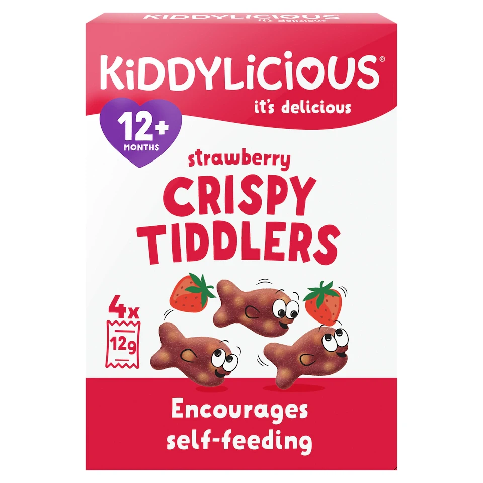 Kiddylicious Strawberry Crispy Tiddlers 4X12g