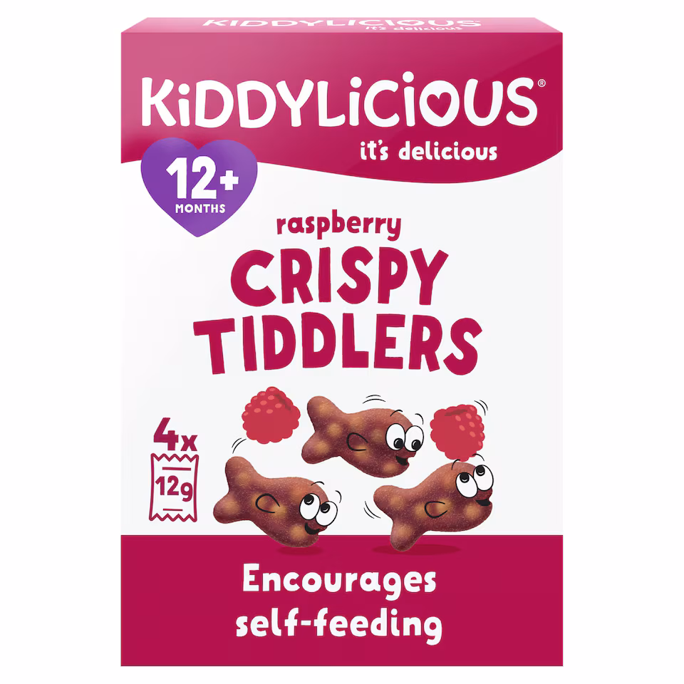 Kiddylicious Raspberry Crispy Tiddlers 4X12g