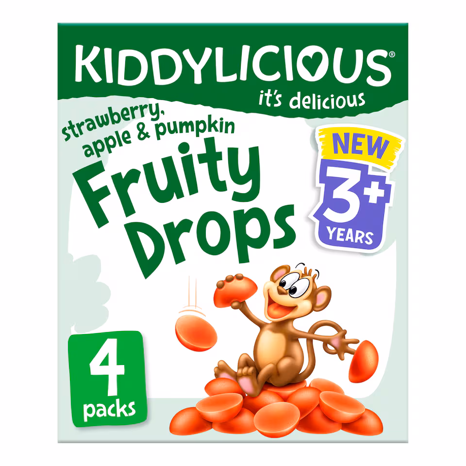 Kiddylicious Strawberry & Apple Fruity Drops 4X16g