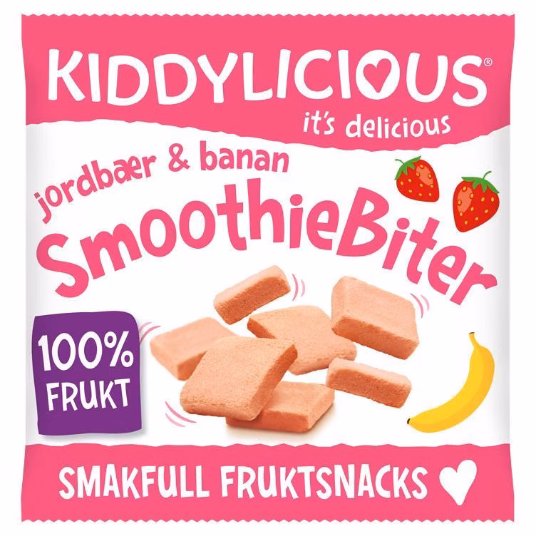 Smoothiebiter med Jordbær & Banan Fra 12 mnd, 6 g