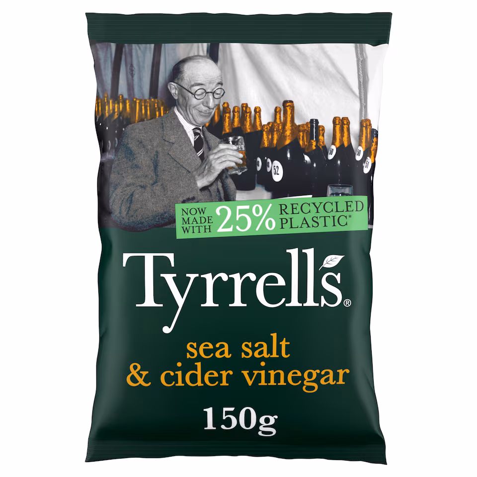 Tyrrells Sea Salt & Cider Vinegar Sharing Crisps 150g