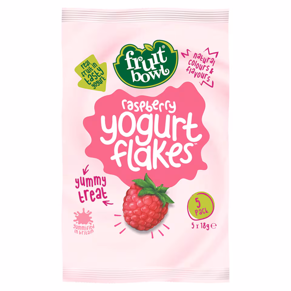 Fruit Bowl Raspberry Yogurt Flakes 5 x 18g